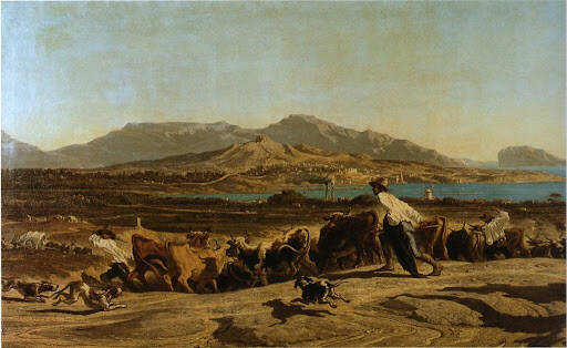 « Vue de Marseille prise des Aygalades un jour de marché », peint en 1857 par Emile Loubon
